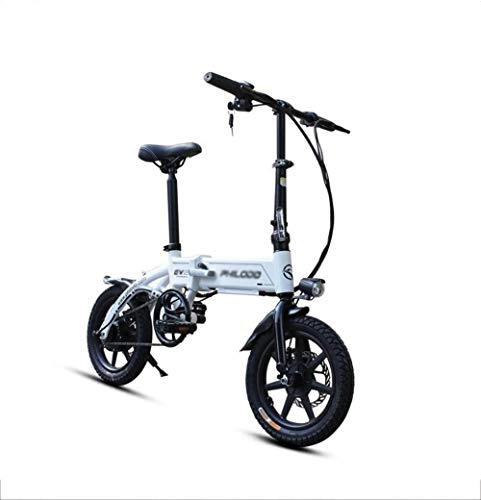Bici elettriches : Attrezzatura domestica Scooter elettrico per mobilità Bicicletta elettrica pieghevole per adulti ciclomotore ultraleggero batteria al litio da 14 pollici piccola lega di alluminio bianca rossa cate