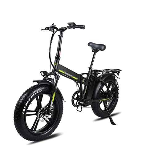 Bici elettriches : AWJ Bici elettrica Pieghevole Bici elettrica Pieghevole per Adulti Biciclette elettriche 500W / 750W 48V 15Ah Batteria 20 Pollici 4.0 CST Fat E-Bike