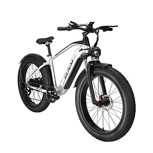 Bici elettriches : BAKEAGEL Bici Elettrica per Pneumatici Grassi da 26 X 4 Pollici per Adulti, con Motore Brushless Mountain Bike Elettrica, con Batteria Agli Ioni di Litio, Cambio Shimano a 7 Velocità