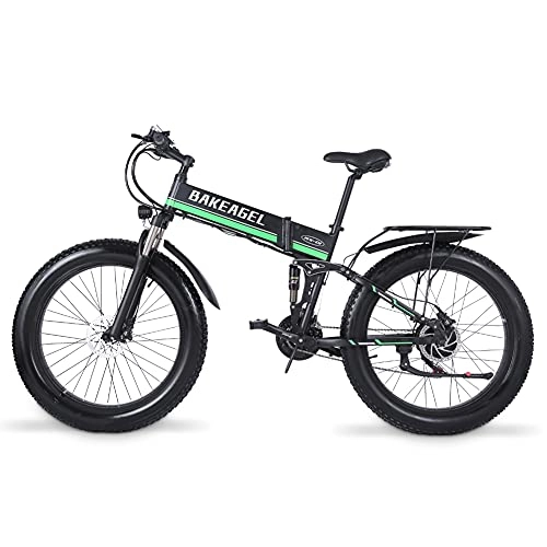 Bici elettriches : BAKEAGEL Bicicletta Elettrica per Tutti i Terreni in Lega di Alluminio da 1000W, Bicicletta Elettrica da Montagna da 26 Pollici 48V 12, 8Ah Rimovibile Agli Ioni di Litio per Uomo / Donna