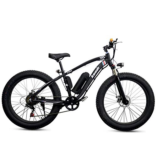 Bici elettriches : Batteria per ioni di litio rimovibile per mountain bike ibrida per bicicletta elettrica per adulti (36 V 250 W) 26 "motoslitta bici da strada scooter per moto con illuminazione e altoparlante, Nero