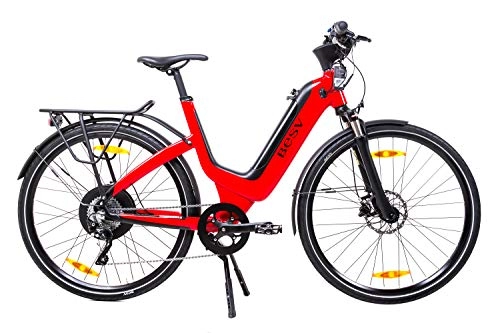 Bici elettriches : BESV JS1 - Bicicletta elettrica da donna, 28 pollici, cambio Shimano XT a 10 marce, colore: rosso Magura