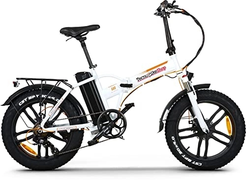 Bici elettriches : Bici Bicicletta Elettrica Pedalata Assistita e-Bike con Pedali Pieghevole e-Bicycle RKS Urban Bike RSIII-Pro 250W 36V Batteria Litio (Samsung) Shimano (Bianco)