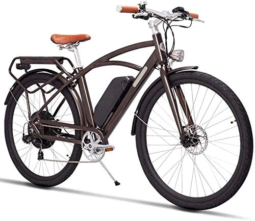 Bici elettriches : Bici da 26 pollici per adulti City Bike Electric Bike Design retrò con pedale Ebike Ebike 400W48V auto elettrica al litio adatta per anziani / signore / uomini, 28in, 28in