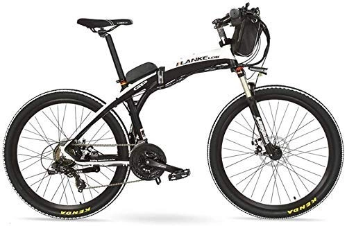 Bici elettriches : Bici da neve, GP 26 '' 240W E-bike Bicicletta da montagna a chiusura rapida, 48V 12Ah Batteria elettrica, Forcella ammortizzata, Freno a disco anteriore e posteriore (Colore: bianco, Dimensioni: 12Ah)