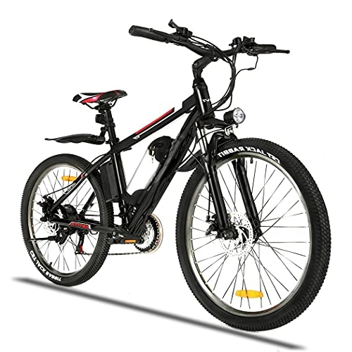 Bici elettriches : Bici Elettrica 26", Mountain Bike Elettrica con Motore 250W, Mountain Bike Elettriche per Adulti con Batteria al Litio 36 V 8 Ah Rimovibile, Bici Elettriche Professionali E-Bike a 21 velocità (Nero)
