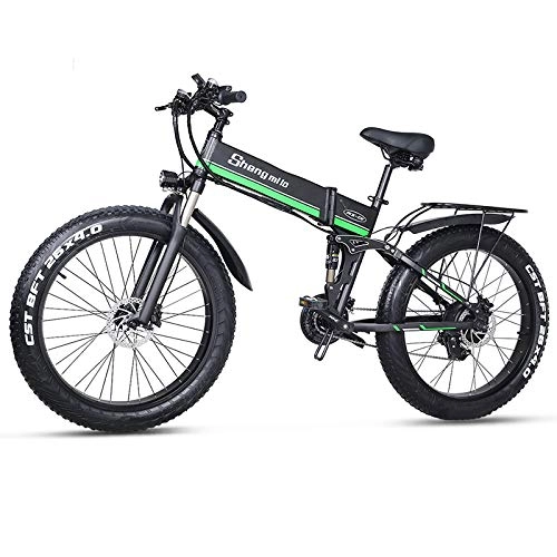 Bici elettriches : Bici elettrica 48V12.5A batteria al litio 20 * 4 pollici alluminio pieghevole bicicletta elettrica 500W potente mountain bike Snow / beach bike (grigio)