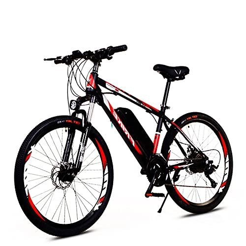 Bici elettriches : Bici Elettrica, Bici E Bike, Batteria Al Litio, 21 Velocità, 36 V, 8ah, Mountain Bike, Bike Electric, Tre Modalità Di Guida Per Divertirsi Il Tempo Di Guida, (nero + Rosso) Bicicletta Elettrica