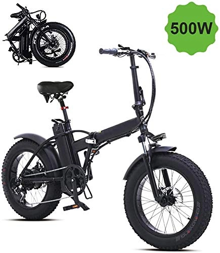 Bici elettriches : Bici Elettrica Città per Adulti Bici Elettrica Bici Elettrica 20 Pollici X 4 Pneumatici Bici Elettrica 5 velocità A Sospensione Completa Batteria al Litio 500 W Spiaggia 15W