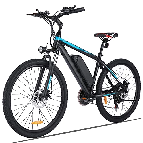 Bici elettriches : Bici elettrica da 26 pollici / mountain bike elettrica, bici elettrica per adulti con motore da 250 W e batteria agli ioni di litio da 36 V 10.4Ah, cambio Shimano a 21 velocità