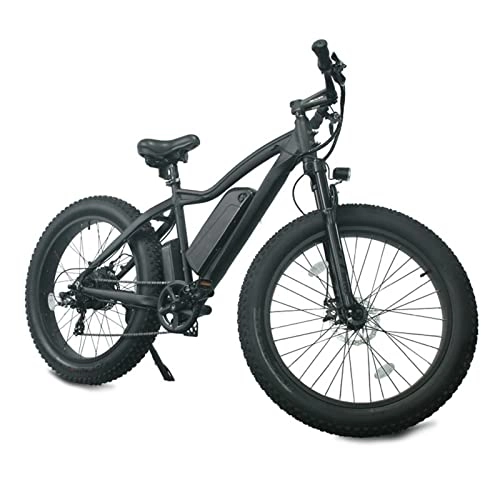 Bici elettriches : Bici elettrica for Adulti 4 8V 500W E- Bike 26x4.0 Pollici Pneumatico a Grasso Pneumatico Elettrico Bicycle Rear Drive Mountain e Bike (Colore : Nero)