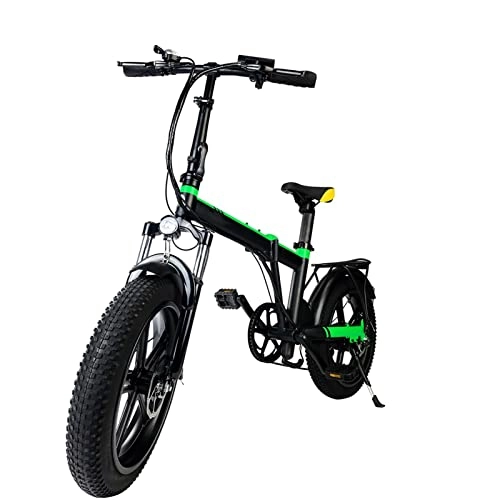 Bici elettriches : Bici elettrica for Adulti Pieghevole da 20"3.0 Pneumatico Grasso 4 8V 500W. Bicicletta elettrica Snow Mountain Pieghevole E-Bike 15.6Ah Batteria al Litio 2A Caricabatterie Ebike