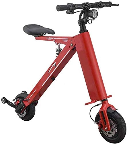 Bici elettriches : Bici Elettrica Mini Pedale Unisex Auto Elettrica Scooter Ultraleggero Telaio in Lega di Alluminio Batteria da Viaggio Pieghevole A Due Ruote per Adulti, Red