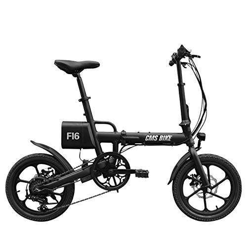 Bici elettriches : Bici Elettrica Pieghevole da 16 Pollici da 250W, Fino A 25 Km / H City Bike con 7.8Ah 36 V Batteria al Litio Gamma City Bike 40Km, Adult Unisex, Nero