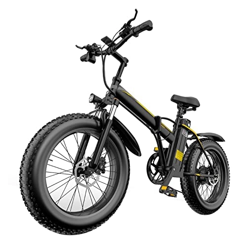 Bici elettriches : Bici elettrica Pieghevole da 20 Pollici 4, 0 Pneumatico a Grasso Bicicletta elettrica 4 8V 1000W 12.8. AH Panasonic Battery Pieded Mountain E Bike Snow Bike elettrica