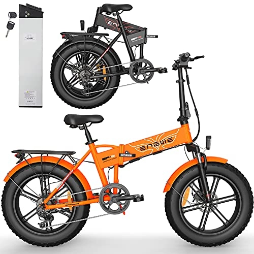 Bici elettriches : Bici Elettrica Pieghevole da 750 W per Adulti Pneumatici Grassi Mountain Beach Snow Bicycles 7 Speed Gear E-Bike con Batteria al Litio Staccabile 48V 12.8Ah, Arancia