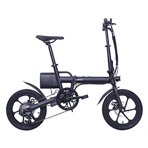 Bici elettriches : Bici Elettrica Pieghevole E-Bike con Motore da 250W e 36V 7, 8Ah Batteria, 16 Pollici Bicicletta 6 velocità Cambio per Pendolarismo in Città per Adulti, Nero