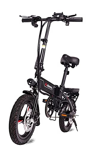 Bici elettriches : Bici Elettrica Pieghevole per Adulti 18"Pneumatico Grasso Montagna Beach Snow Bicycles Gear E-Bike con Batteria al Litio Staccabile, Nero