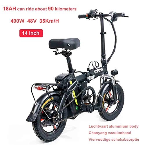 Bici elettriches : Bici Elettrica Pieghevole, Velocità Massima 35 Km / H, 14" Super Leggero, 400W / 48V Rimovibile Ricarica Batteria Al Litio, 18Ah / 22Ah / 25Ah Opzionale, Per Outdoor Ciclismo Viaggi Lavorare, 18ah