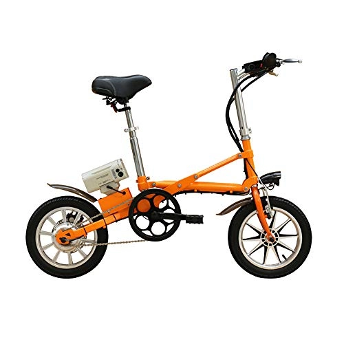 Bici elettriches : Bici elettrica, Scooter Portatile Pieghevole, Cambio a Singola velocità, Faro Principale, Telaio Pieghevole in Acciaio al Carbonio X-Shape, Molla a Molla Ammortizzante 30-40 km