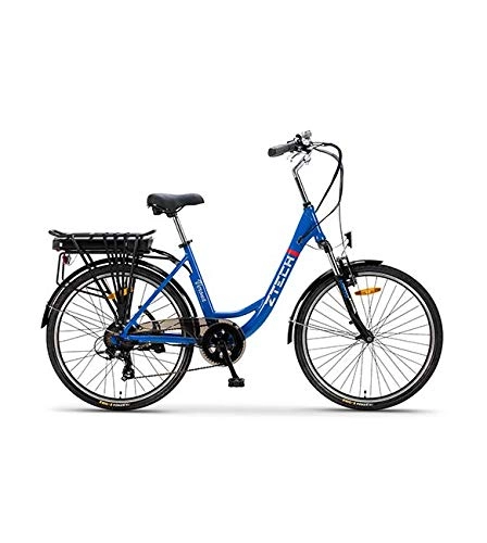 Bici elettriches : Bici elettrica ZT-34 Verona 25km / h Bici da Città Pedali (Blu)