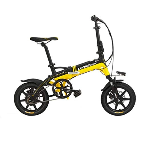 Bici elettriches : Bici elettriche Automobile Elettrica Adulta Durevole A 20 Pollici Pieghevole Elettrica dell'automobile di Modo del Litio della Bicicletta Elettrica di Modo (Color : Yellow, Size : 128 * 53 * 110cm)