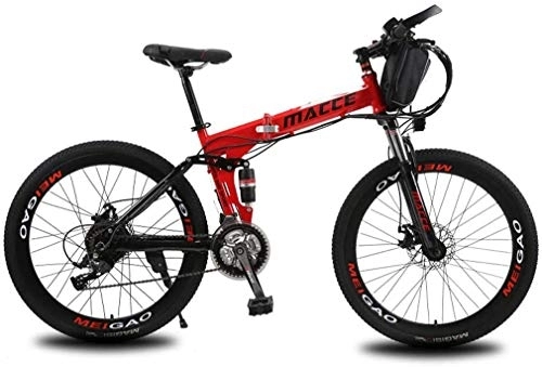 Bici elettriches : Bici elettriche Mountain Bike Hardtail, Mountain Bike Elettriche Pieghevoli, Bici Ibride Bici Elettriche Per Adulti Con Batteria Agli Ioni Di Litio Rimovibile Di Grande Capa(Color:Rosso, Size:8Ah 30Km)