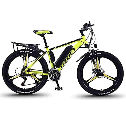 Bici elettriches : Bici elettriche per adulti, mountain bike da uomo, biciclette ebike per tutti i terreni, 26 "36V 350W rimovibili bici agli per biciclette ebike, per escursioni in bicicletta all'aperto, Giallo, 10Ah