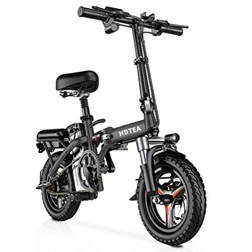Bici elettriches : Bici elettriche per adulti San Ren, bici elettrica pieghevole da 14 pollici, bici elettrica pendolare, 48v / 250w motore brushless