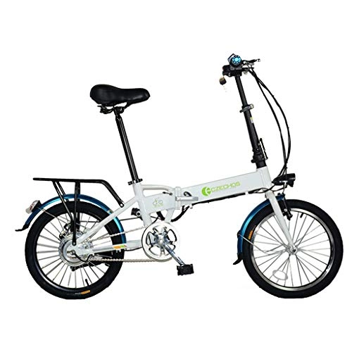 Bici elettriches : Bici elettriche Pieghevole Bicicletta da Bicicletta Portatile Ultra Leggera Portatile da 20 Pollici (Color : Bianca, Size : 142 * 53 * 98cm)
