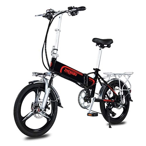 Bici elettriches : Bici elettriche Pieghevole Bicicletta Elettrica Adulto Maschio E Femmina Auto Elettrica in Lega di Alluminio Auto Batteria, capacit di Resistenza 80 Km (Color : Black, Size : 160 * 45 * 150cm)