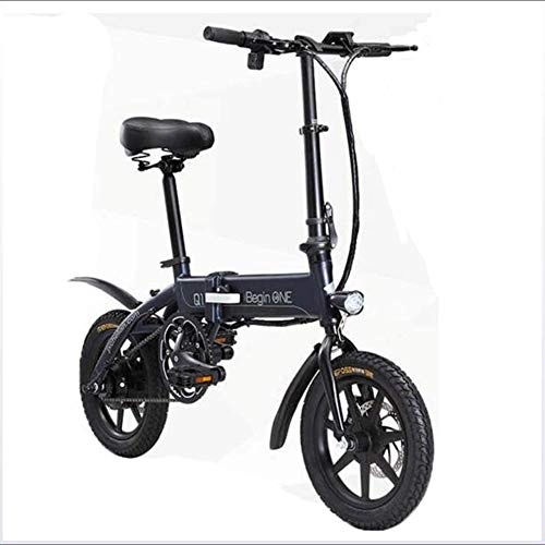 Bici elettriches : Bici elettriche pieghevoli leggere e in alluminio con pedali, Power Assist e batteria agli ioni di litio 36V con ruote da 14 pollici e motore hub da 250 W con crociera a velocità fissa, Nero, 55to80KM