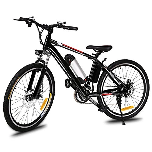 Bici elettriches : Bicicletta a velocit Variabile da 26 Pollici per Mountain Bike Elettrica per Adulti con Batteria al Litio da 36V 8AH e Motore Potente da 250W (Nero)