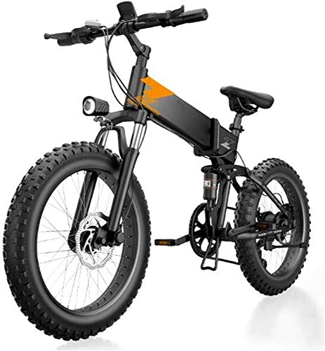 Bici elettriches : Bicicletta cruiser elettrica pieghevole Bici da neve elettrica, 20 in 26in Mountain mountain bike per adulti Pneumatico a grasso pieghevole bicicletta elettrica con 400 V 10Ah Anti-furto batteria agli