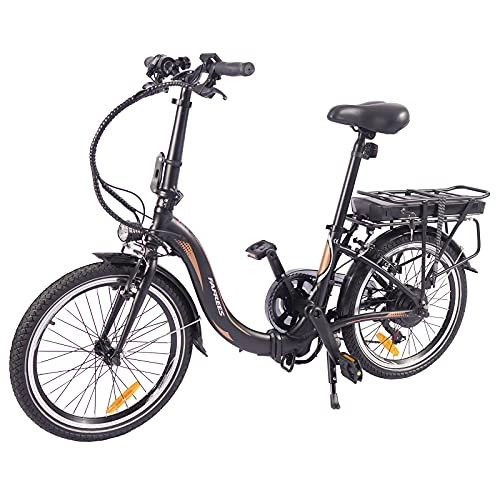 Bici elettriches : Bicicletta elettrica 20 pollici pieghevole Festnjght 250W per il pendolarismo e bici con batteria 10AH 80-100 km di portata