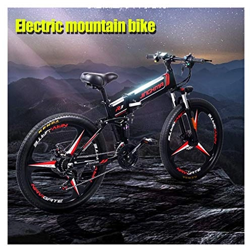 Bici elettriches : Bicicletta elettrica, 350W adulti Folden bici elettrica 48V 10.4Ah batteria con batteria al litio rimovibile elettrico Beach biciclette Neve Ebike elettrico bicicletta della montagna ( Color : Black )