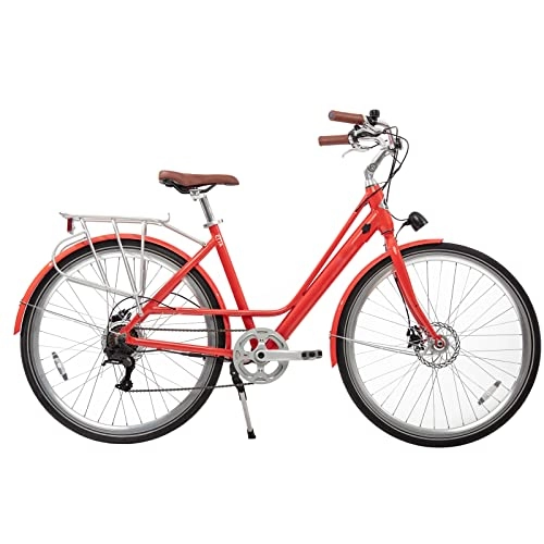 Bici elettriches : Bicicletta elettrica a 5 livelli di pedalata, 250 W (rosso, C1)