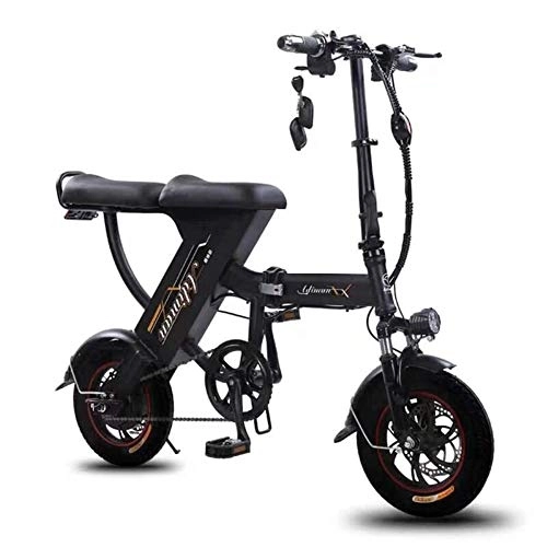 Bici elettriches : Bicicletta elettrica ad alto contenuto di carbonio portatile pieghevole for adulti bicicletta 48V batteria al litio motore brushless 350W, antifurto elettronico intelligente a distanza