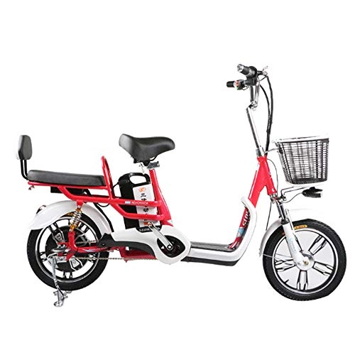 Bici elettriches : Bicicletta Elettrica Al Litio Batteria Da 16 Pollici 48 V Batteria Batteria Al Litio Bicicletta Elettrica Da Viaggio Doppia red 16inches