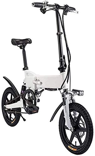 Bici elettriches : Bicicletta elettrica Bicicletta elettrica in alluminio da 14 pollici con pedale per adulti e adolescenti, bici elettrica da 16 pollici con batteria agli ioni di litio da 36 V / 5, 2 Ah, carico massimo