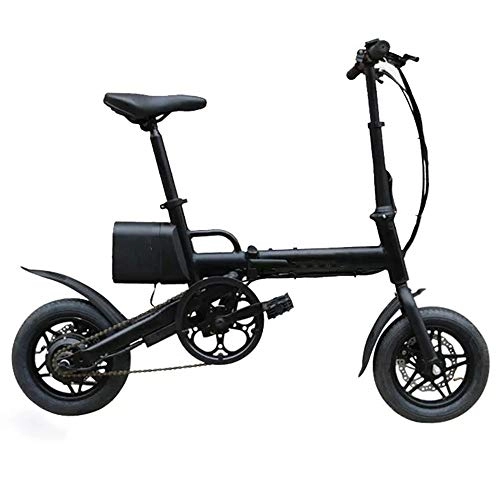 Bici elettriches : Bicicletta elettrica Ciclomotore bicicletta elettrica 36V 6.6Ah 250W nero 12 pollici Citt pieghevole bicicletta elettrica 20 kmh 50KM Mileage E Bike 123x93cm ( Colore : Nero , Dimensione : 123x93cm )