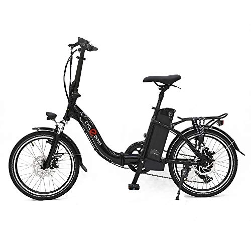 Bici elettriches : Bicicletta elettrica da 20" con batteria da 10 Ah, motore posteriore da 250 W, cambio a 7 marce, per adulti (nero)