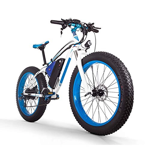Bici elettriches : Bicicletta elettrica da 26 pollici, in alluminio, Shimano a 21 marce, bicicletta elettrica da città, bicicletta pieghevole, 1000 W e 16 Ah, batteria agli ioni di litio da 48 V, colore blu