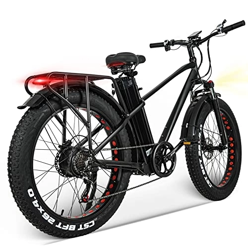 Bici elettriches : Bicicletta Elettrica da Montagna 26x4, 0" Fat Tire, Bicicletta Elettrica da Batteria al Litio 48V / 21Ah 130km, Motore Brushless 85N.m, Freno Idraulico, Fanale Posteriore, E Bike per Adulto Unisex