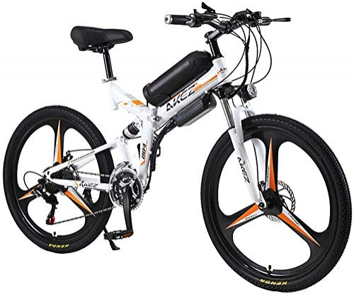 Bici elettriches : Bicicletta elettrica da montagna da 26 pollici, bicicletta da montagna ammortizzante a 21 velocità, bici da città da 350w, batteria al litio rimovibile da 36v, bicicletta elettrica pieghevole in accia