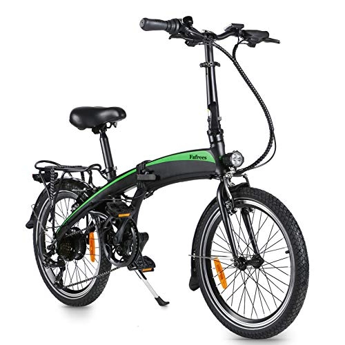 Bici elettriches : Bicicletta elettrica da pendolarismo pieghevole da 20 pollici da 250 W con batteria da 7, 5 Ah, portata 33-35 km