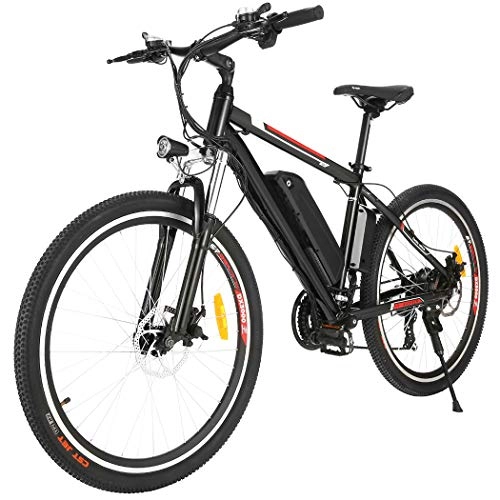 Bici elettriches : Bicicletta Elettrica Mountain Bike Elettrica per Adulti, 26 Pollici Bici Elettriche 250W ebike con Batteria agli Ioni di Litio Rimovibile 36V / 12, 5Ah, Professionali a 21 velocità (Nero rosso 2)