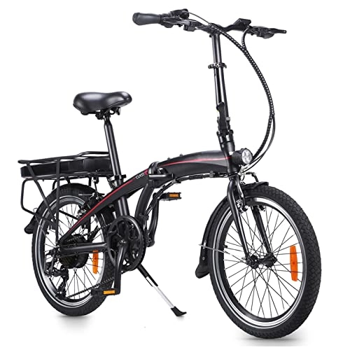 Bici elettriches : Bicicletta elettrica per Adulti Pieghevole Ruota da 20 Pollici Bicicletta elettrica Pieghevole da 250 W con Batteria da 10 Ah Men E Bike (Colore : Nero)