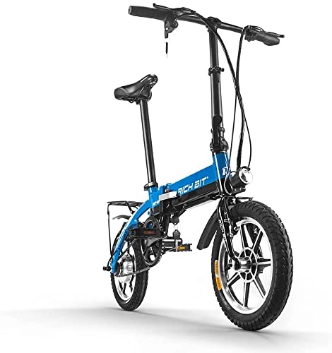 Bici elettriches : Bicicletta elettrica per adulti RICH BIT RT-618, mountain bike con motore brushless da 250 W 36 V e batteria al litio LG da 10, 2 Ah, cyclette portatile (blu)