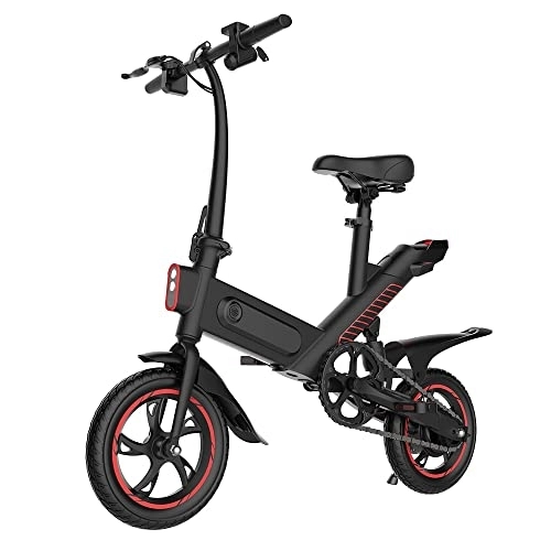 Bici elettriches : Bicicletta Elettrica Pieghevole 14", Con Batteria 36 V 10, 4 Ah, Velocità Massima Di 25 Km / H, Fino A 35-45 Km, Pedalata Assistita, Design Del Freno A Disco E Ammortizzatore Centrale Triangolare